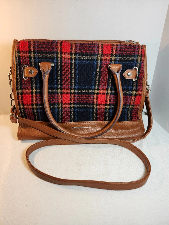 HERMOSO BOLSO DE HOMBRO PLAD ROJO Y AZUL PARA MUJER Foto 1 de 4