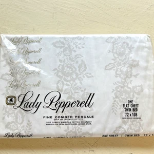 Vintage Lady Pepperell Flat Sheet – Wedding Lace Pattern – Twin Size 72” x 108” - Picture 1 of 7