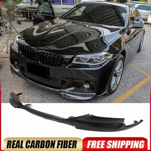 For BMW F10 530i 535i 550i M-Sport 2011-17 Real Carbon Front Bumper Lip Spoiler - Picture 1 of 15
