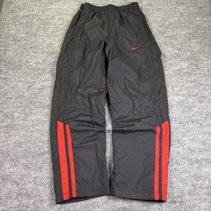 Vintage Nike Pants Adult Medium Black Red Track Swishy Lined Y2K Silver Tag - Picture 1 of 8