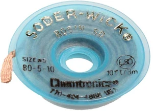 Soder-Wick - Chemtronics 80-5-5 Treccia dissaldante, Rosin Flux, .110"W x 5'L - Foto 1 di 1