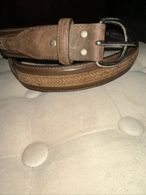 Cinturón de cuero trenzado marrón con cordones Nocona Western para hombre N2426002 Foto 1 de 4