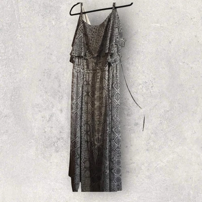 Torrid Womens Ikat Chiffon Maxi Dress Sz 3 Black White - Image 1 of 4