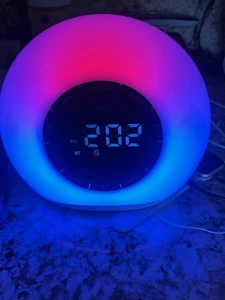 iHome Sunrise Alarm Clock Radio w Bluetooth Speaker Color Changing Lamp- iBT32W - Picture 1 of 7