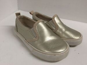 Old Navy Girls Toddler Shoes Size 6 Silver Slip On F53