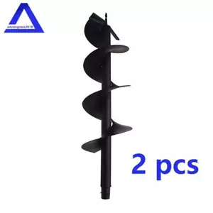 2 × Cast Steel 8" Earth Auger Drill Bits for Gas Powered Post Fence Hole Digger - Picture 1 of 7