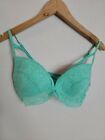 Pink Victorias Secret Green Pink W Lace Accent Lightly Lined Bra M