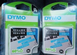 4 Packs D1 Standard Tape refills - 2 Black on Clear & 2 White on Blue Glitter - Picture 1 of 1