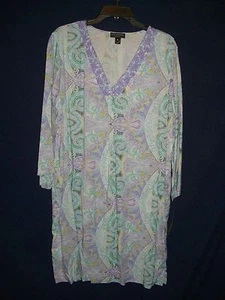 Vestido de Noche MISS ELAINE Suave Púrpura Verde Cachemira Manga Larga - M - Nuevo con Etiquetas $48 - Imagen 1 de 3