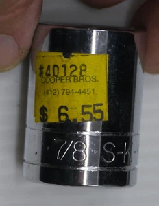SK TOOL SOCKET NO. 40128, 7/8 INCH, 1/2 INCH DRIVE - Bild 1 von 5