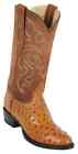 Los Altos Genuine Amber Full Quill Ostrich Western Cowboy Boot J-Toe Handmade