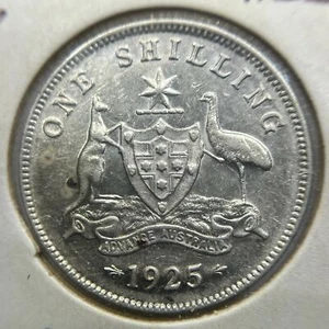 1925 Shilling Coin - nearly Extremely Fine - George V Silver Obv Flaw Error - Picture 1 of 2
