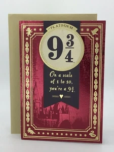 Hallmark Happy Valentine’s Day Card HARRY POTTER Platform 9 3/4 Family Friend - Picture 1 of 4