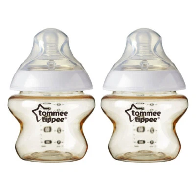 2x Tommee Tippee Closer To Nature Super Soft Silicone Teat Bottle 150ml 0M+ - image 1 of 2