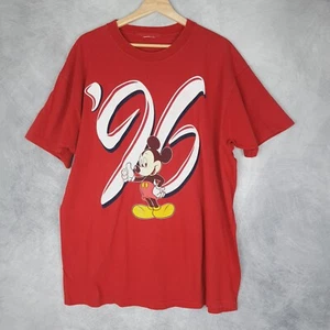 Vintage Mickey Mouse T Shirt Mens Large Red Single Stitch Walt Disney World 90s - Picture 1 of 20