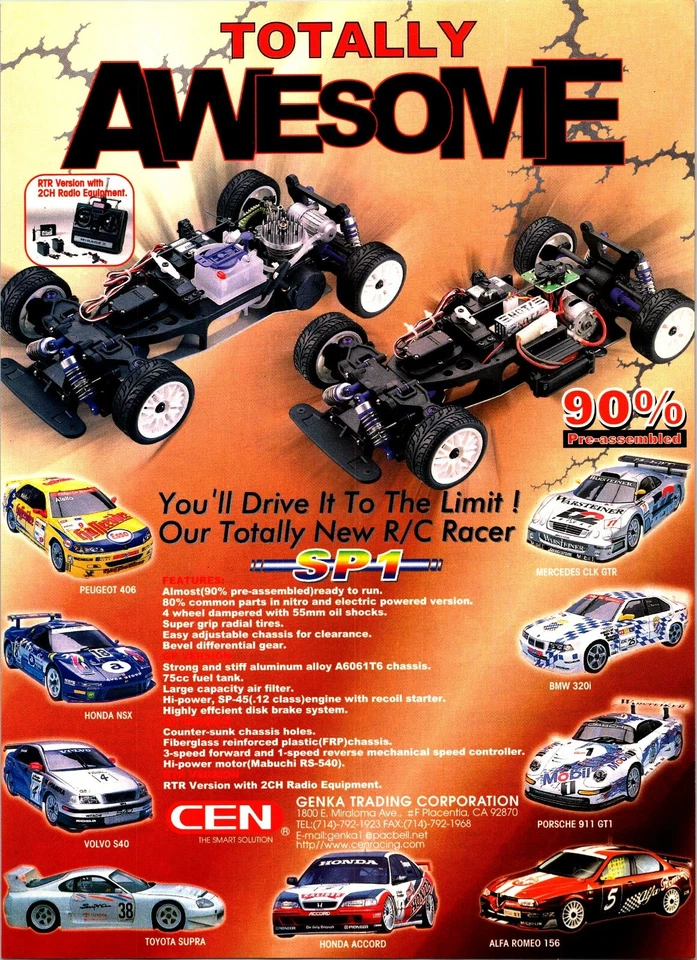 CEN RC Racing Nitro y Eléctrico Impresión Anuncio Arte Pared Decoración Honda Peugeot BMW Alfa Foto 1 de 1