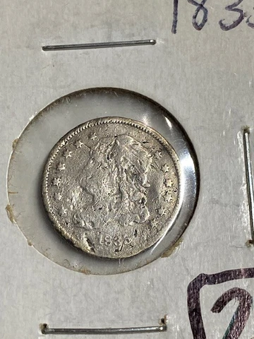 1835 Half Dime dime, Filler Type Coin, 99c shipping offer Cover
