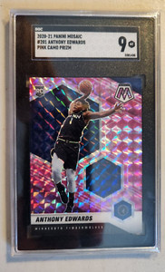 2020-21 PANINI MOSAIC RC ANTHONY EDWARDS #201 Pink Camo Prizm Timberwolves