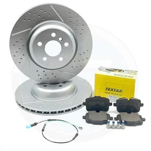 FOR BMW 520d G30 G31 M SPORT DIMPLED GROOVED REAR BRAKE DISCS TEXTAR PADS 345mm - Foto 1 di 8