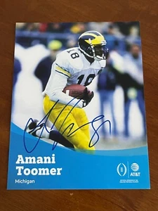 Fotografía autografiada de Amani Toomer 8,5x11 de los Michigan Wolverines - Imagen 1 de 1