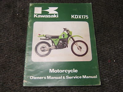 KAWASAKI MOTOCICLETA MANUAL DEL PROPIETARIO Y MANUAL DE SERVICIO KDX175 KDX 175 A1 1979 OEM Foto 1 de 4