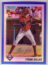 2010 Bowman Chrome Prospects Blue Refractor #BCP19 Tyson Gillies Phillies /250