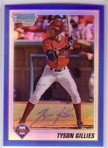 2010 Bowman Chrome Prospects Blue Refractor #BCP19 Tyson Gillies Phillies /250