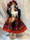 Vintage Peruvian Peru Cloth Folk Art Handmade Doll Holding Llama Baby