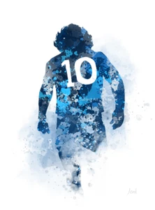 IMPRESIÓN ARTÍSTICA Diego Maradona, Nápoles, Argentina, Fútbol, ​​deportes, arte de pared regalo - Imagen 1 de 2
