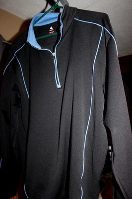 Bolle Hombres XL 1/4 Cremallera Rendimiento Activo Golf NEGRO Y AZUL Chaqueta Pullover Foto 1 de 2