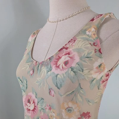 Vestido Floral Midi 4P Beige Floral Rosa Y2K Volantes Hada Femenino Delicado Casa de Campo Foto 1 de 4