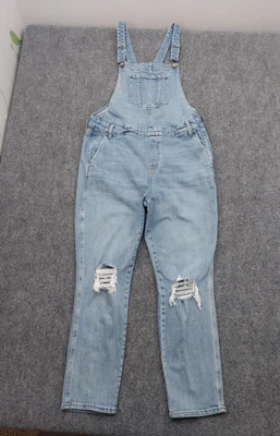 Mono vaquero Old Navy para mujer 16 azul lavado claro desgastado babero correa ajustable Foto 1 de 4