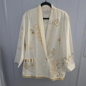 Valerie Lynn Vintage Jacke Gr. Small - Artwear, Face Print, 80er Surrealist - Bild 1 von 11