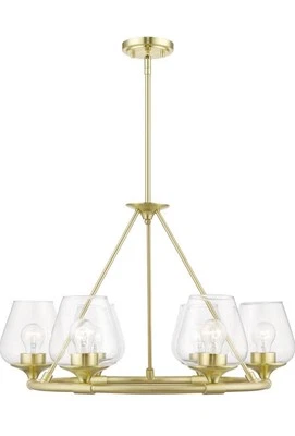 Lámpara de araña Livex Lighting 46726-12 de sauce de latón satinado nueva $589 Foto 1 de 4