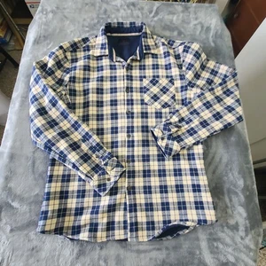 Nomad Mens Large Button Up Shirt Multicolor Blue Flannel Collared Long Sleeve - Picture 1 of 12