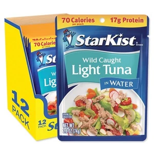 Chunk Light Tuna in Water Pouch 2.6 Oz Pack of 12 - Picture 1 of 8