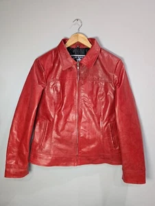 π₯ Classic Vintage Wine Red Genuine Leather Jacket Streetwear Retro Timeless π₯ - Picture 1 of 10