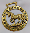 Brass Horse Medallion Vintage English Trot Walk Mare Filly Pierced Show Parade