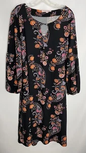 Women’s Harlow & Rose long sleeve floral print dress sz L - Picture 1 of 5