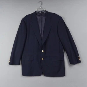 Blazer Hickey Freeman Para Hombres 44R Azul Marino Lana Pura Dorado Botón Canterbury - Imagen 1 de 17