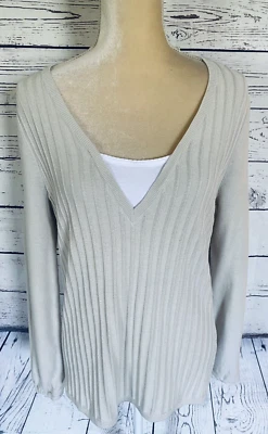 Suéter Grande para Mujer Route 66 Ligero Correr Textura Tejido En Capas Look Beige  Foto 1 de 4