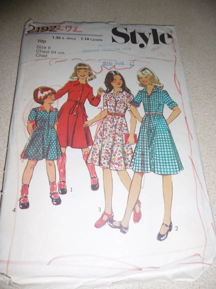 Missionary Auction Style 2192 Dress Pattern Cut Size 6 yrs - Image 1 of 1