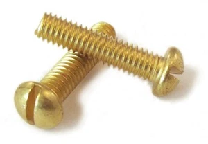 6BA Messing Rundkopf Schlitzschrauben 3/8", 1/2", 3/4" & 1,1/2" *MEHRERE LISTE* - Bild 1 von 2