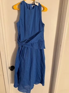 Women NWT "FRAME" blue sleeveless semi wrap long dress Size Med - Picture 1 of 3