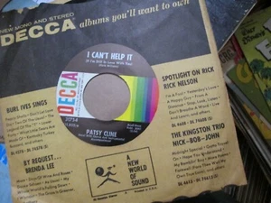 Patsy Cline / Your Cheatin' Heart & I Can't Help It / 1965 Decca 45 Excellent - Picture 1 of 3
