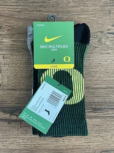 Nike Multiplier Oregon Ducks Crew Socks Green Yellow size mens L 8-12/wmns 10-13 - Picture 1 of 4