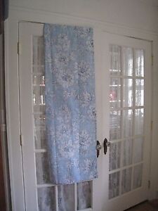 LAURA ASHLEY LIGHT BLUE & WHITE FABRIC SHOWER CURTAIN #212