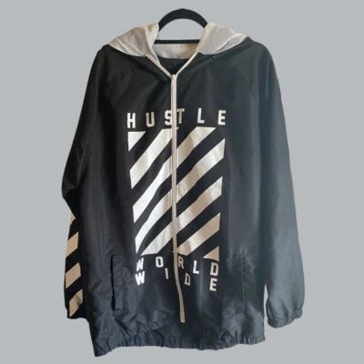 Rompevientos de carbono de moda atlética XXL marca de carbono para hombre "Hustle World" Foto 1 de 4