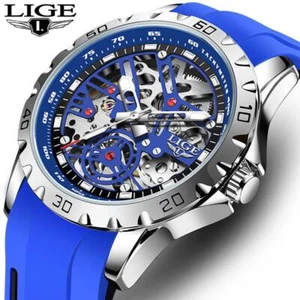 Orologio da polso al quarzo sportivo silicone rotondo moderno multicolore uomo regalo impermeabile - Foto 1 di 28