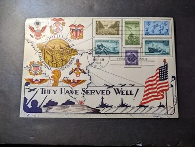 1946 USA WWII Honorable Discharge Souvenir First Day Cover FDC Washington DC - Image 1 of 2
